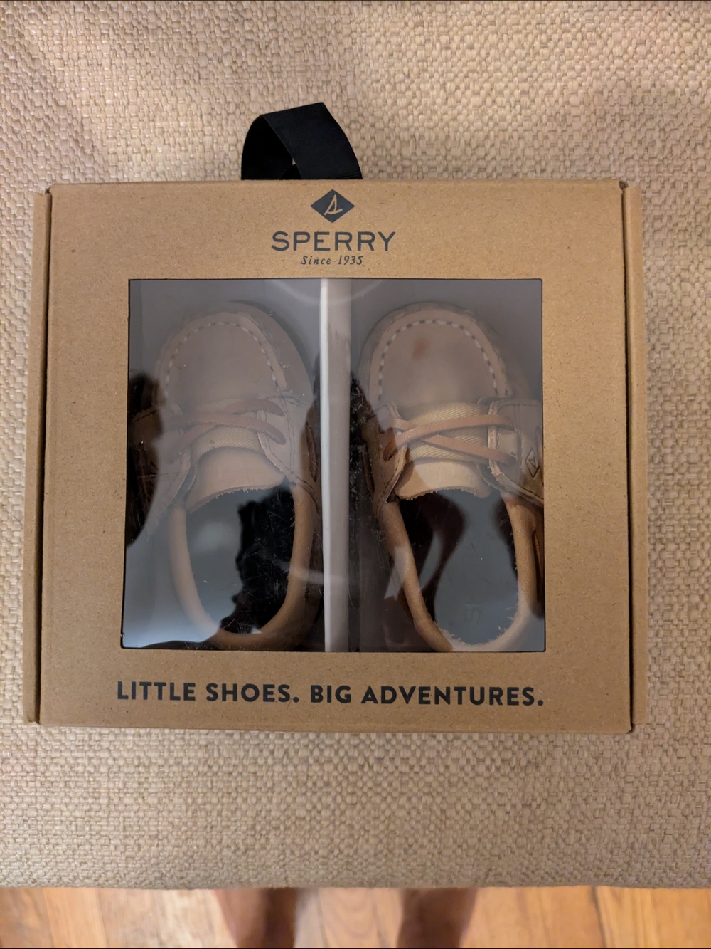 Baby Sperry Tan Leather Boat Shoe Style Crib Shoe